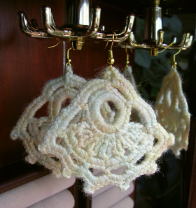 Fan Dance No. 2, Crocheted Earrings