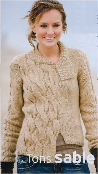 Pullover a Torsades, Fait Main Tricot