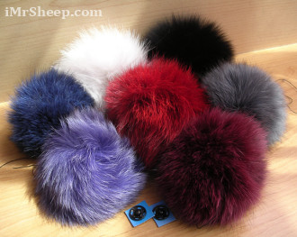 Natural Fox Fur pompoms