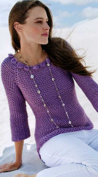 Pure Cotton Raglan Pullover Lana Grossa