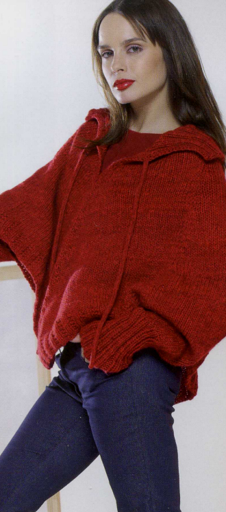 Poncho-Pullover, Lang TOSCA JASPE