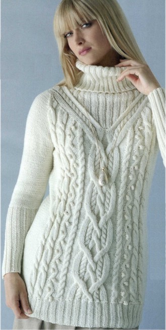 Cabled Pullover, Anne Blatt, Fait Main Tricot