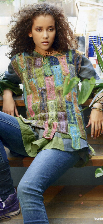 Patchwork Pullover, Burda Tricot magazine