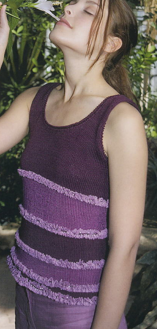 Tank Top with Flonced Borders