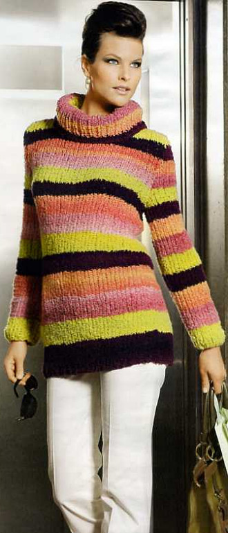 Boucle Striped Pullover, Gedifra Studio, Sabrina Knits No. 2 2011