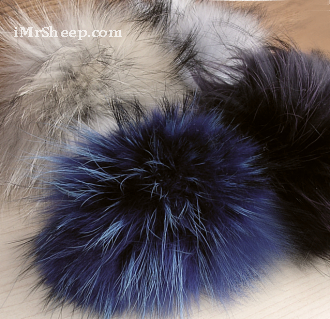 Natural Finnish Raccoon Fur Pompoms