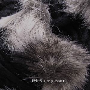 KATIA EVITA MERINO [70% Virgin Merino Wool, 30% Synthetic Fur], Wool-Faux Fur Mix, col 42 Black with Speckled Grey Fur