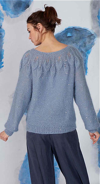TOP DOWN PULLOVER, Lang Book FAM 269