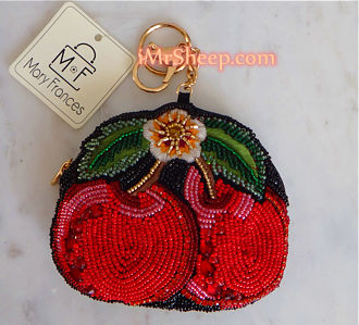 Mary Frances WILD CHERRY Coin Purse - Key Fob